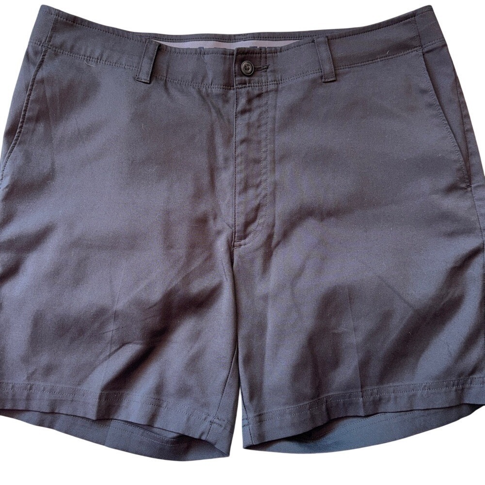 PGA Tour Men Performance Golf Shorts Black Size 36 Flat Front Stretch Activewear